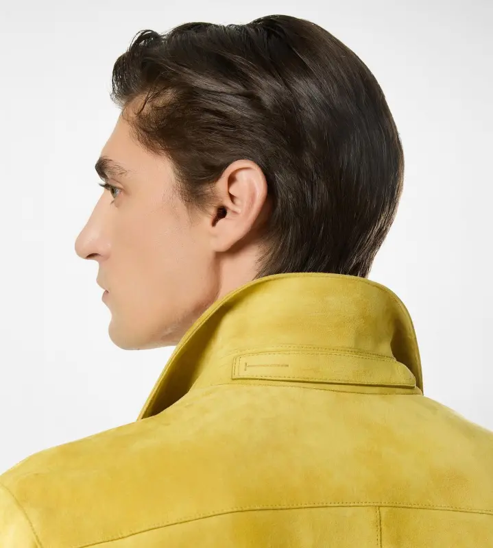 BRUSHED SUEDE OUTERSHIRT MUSTARD online
